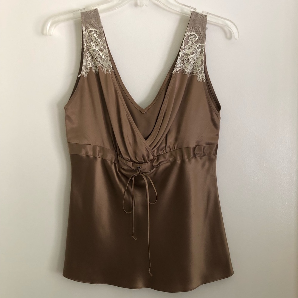 NWOT!!! WHBM silk/lace cami blouse, size XS.